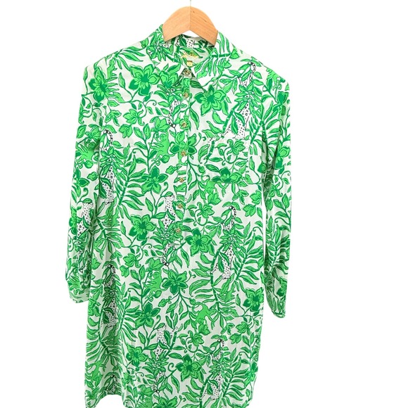 Lilly Pulitzer Dresses & Skirts - Lilly Pulitzer  Kindra Dress in Fiddle Leaf Green Lil Escape Plan Size Sam